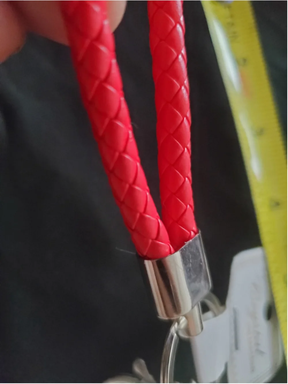 Plush Red and White Cat Keychain